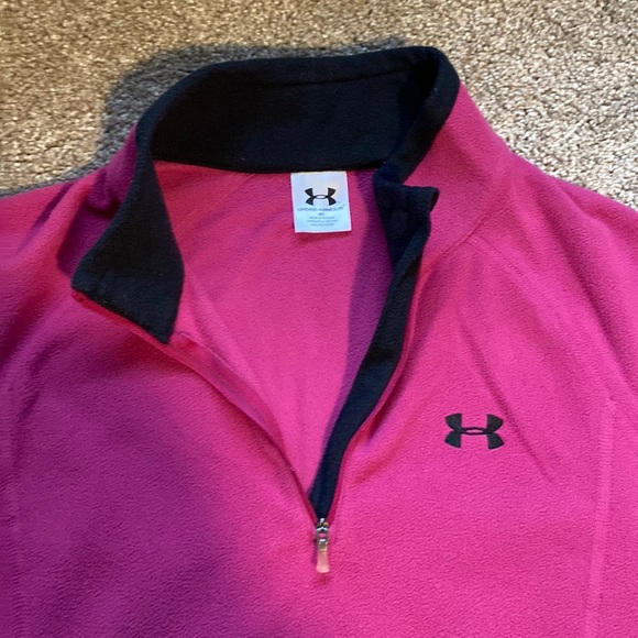 Women’s Under Armour Fleece Medium Quarter Zip in Pink - Picture 2 of 6